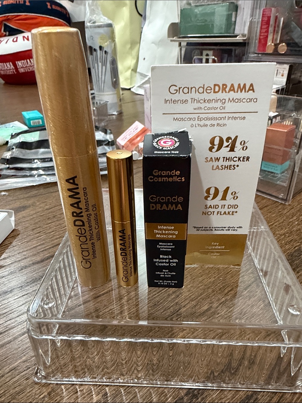 GrandeDRAMA Intense Thickening Mascara - full size and travel size